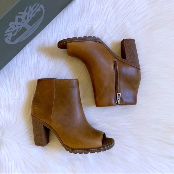 Timberland Shoes - Timberland Beige Tillston Peep Toe Ankle Boots